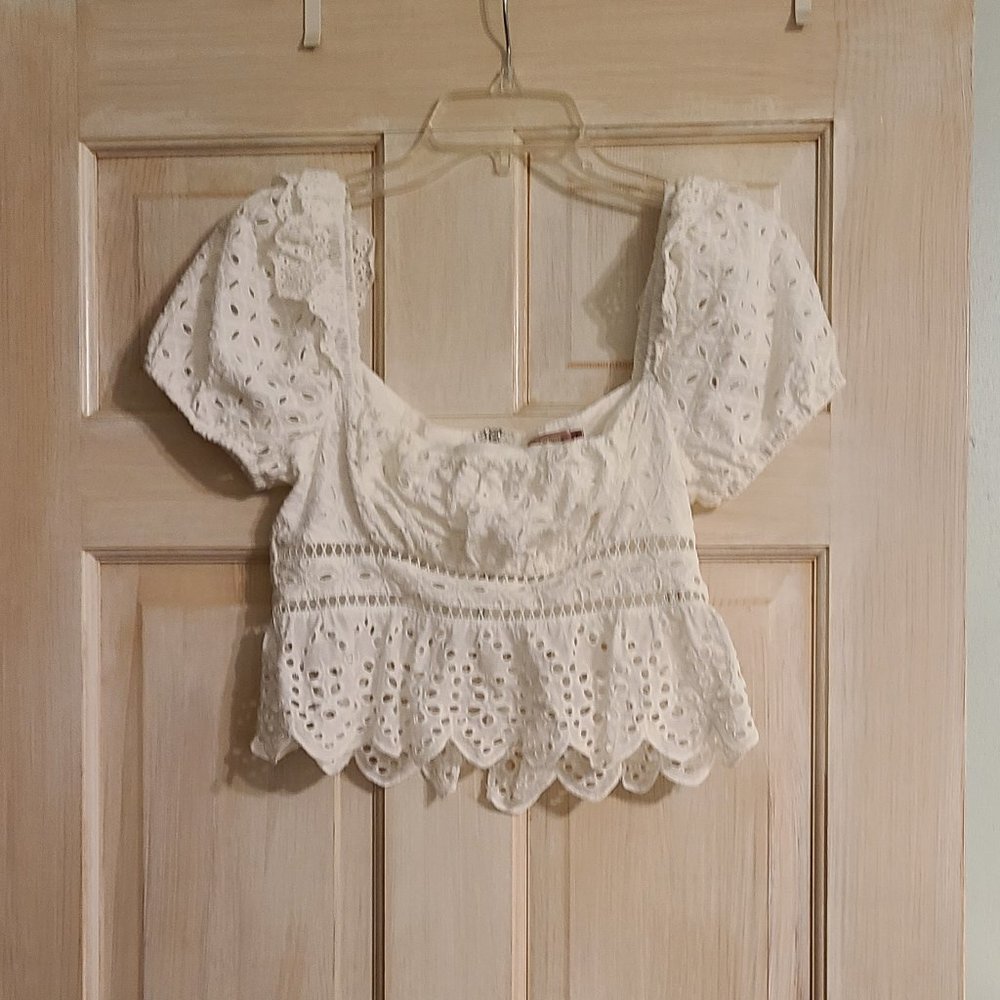White Eyelet Top